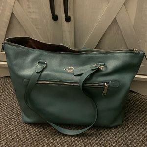 Turquoise Coach Tote